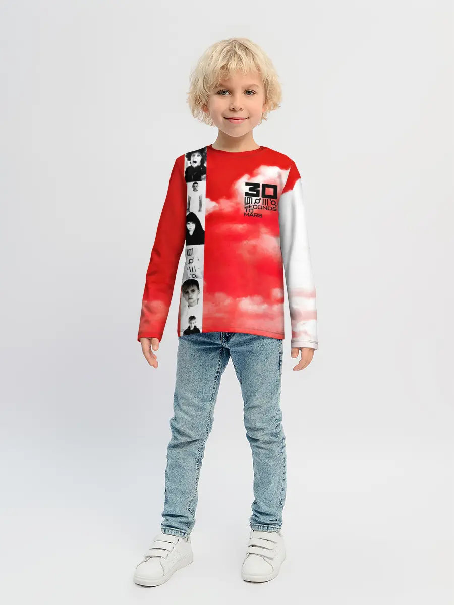 Детский лонгслив / 30 Seconds to Mars красное небо