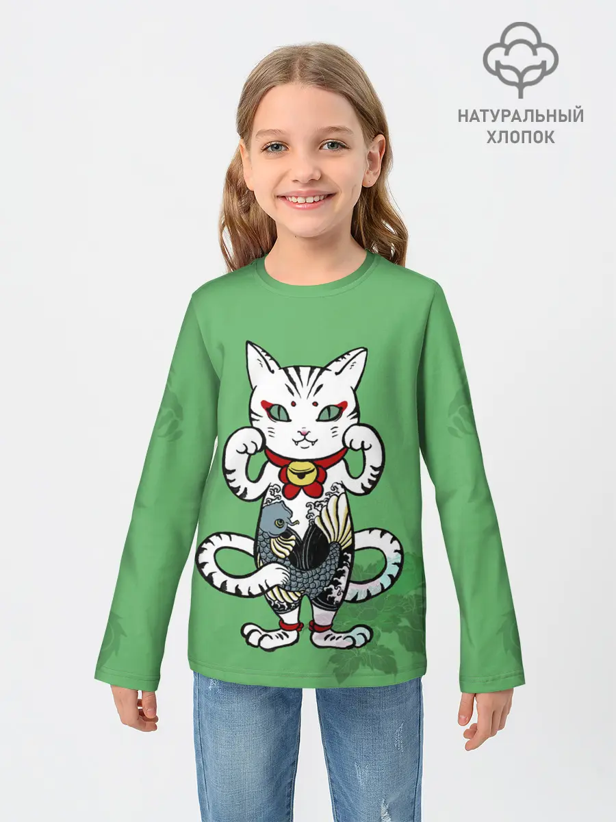 Детский лонгслив / ЯПОНСКИЙ КОТ | JAPANESE CAT