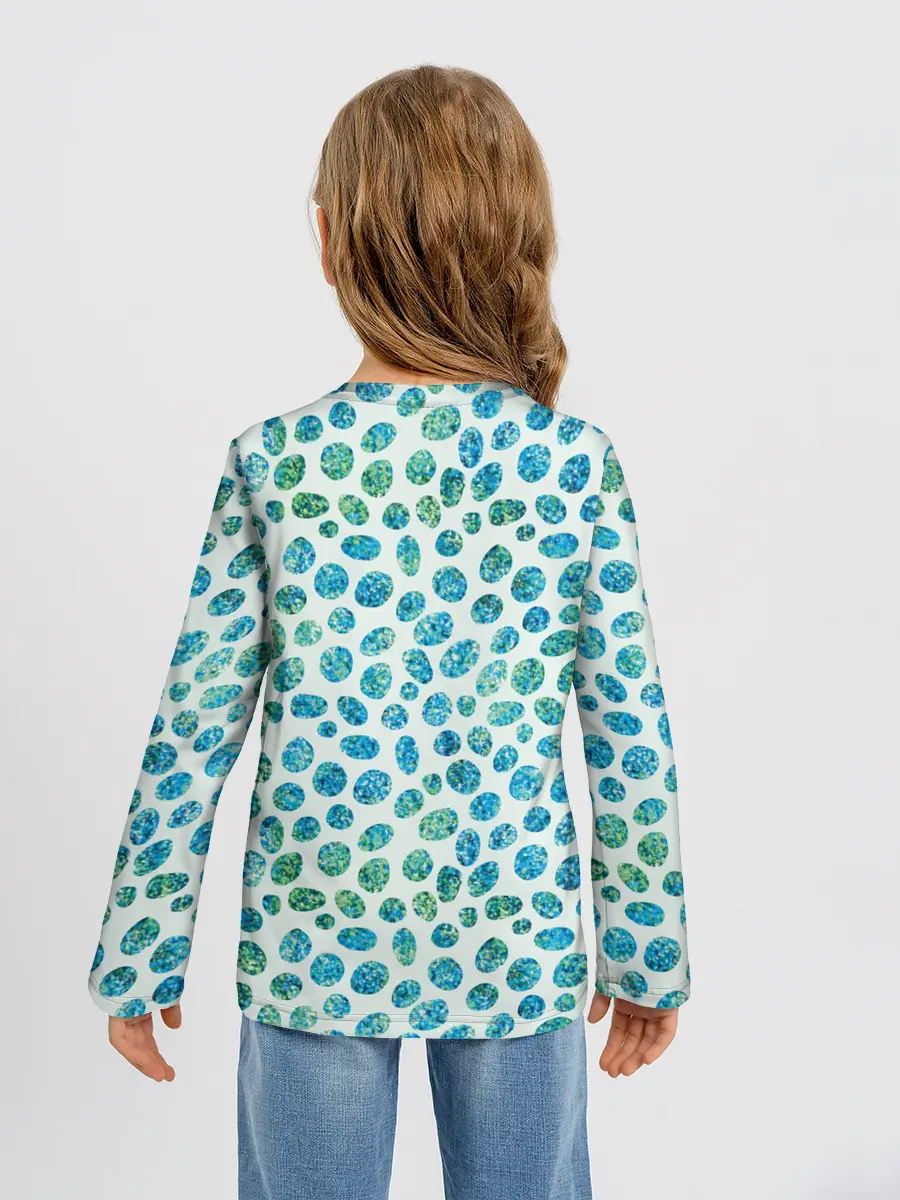 Детский лонгслив / Драгоценные зеленые камешки