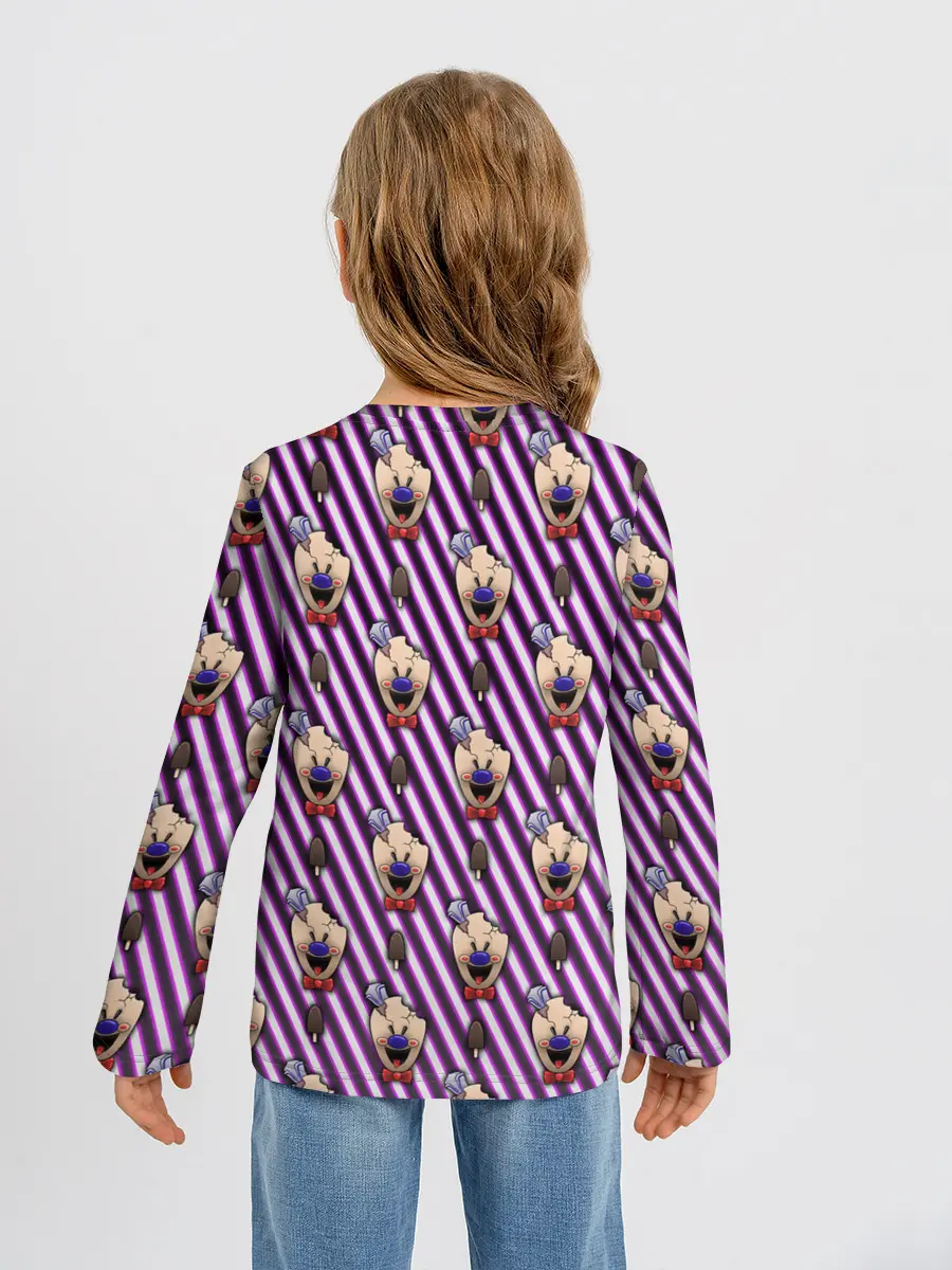 Детский лонгслив / ICE SCREAM розовый паттерн