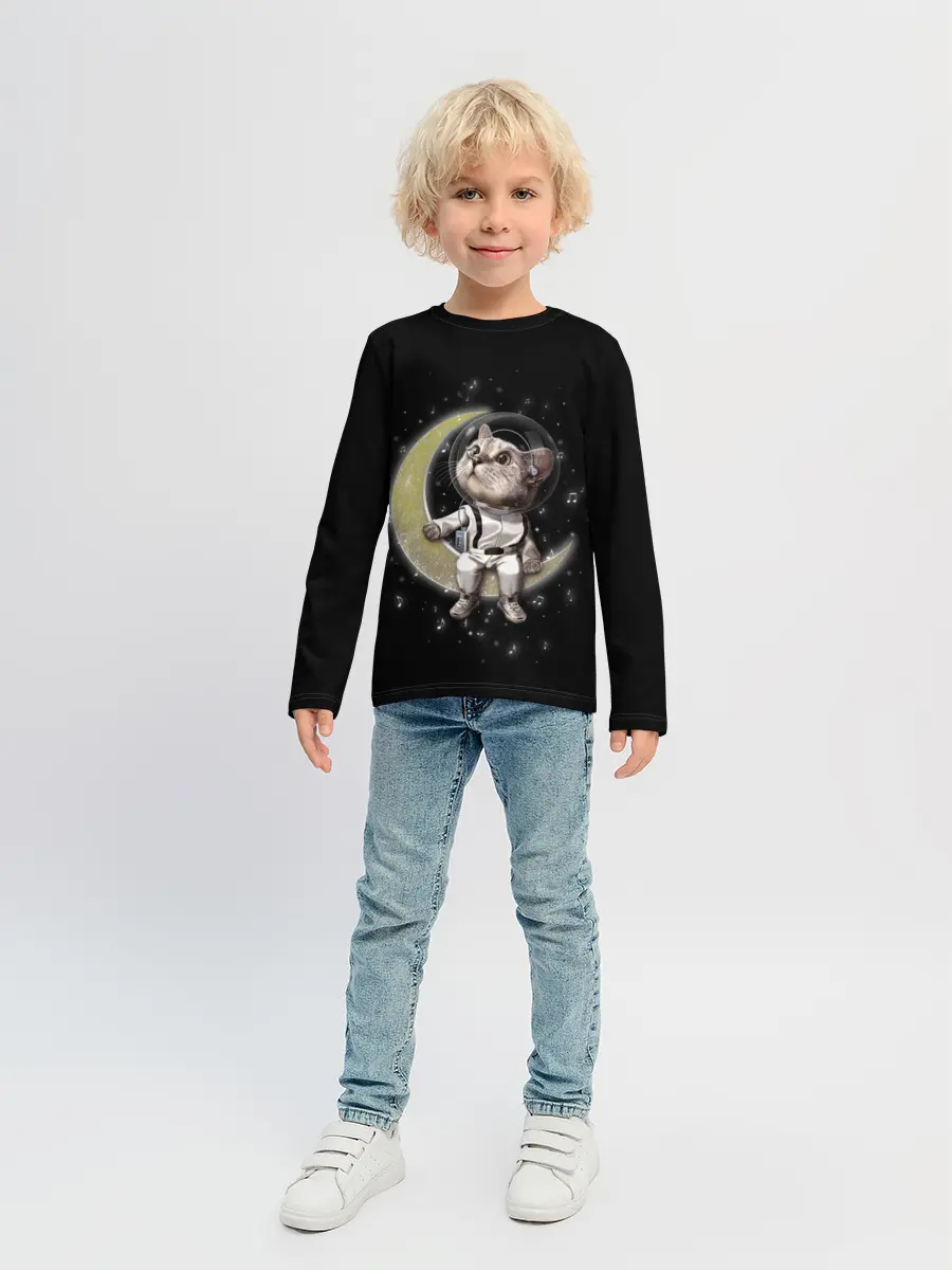 Детский лонгслив / КОТИК НА ЛУНЕ