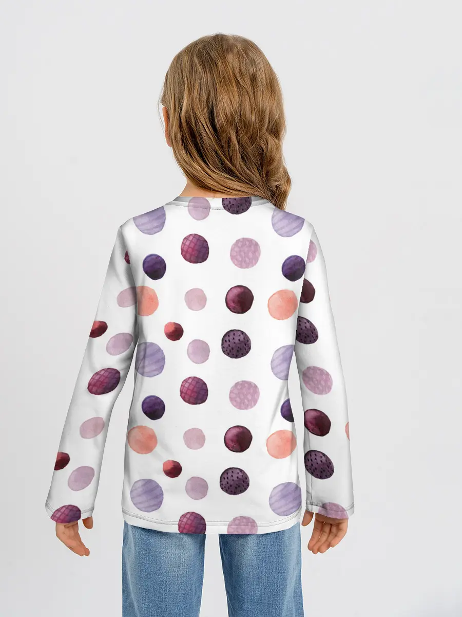 Детский лонгслив / Акварельные сиреневые круги