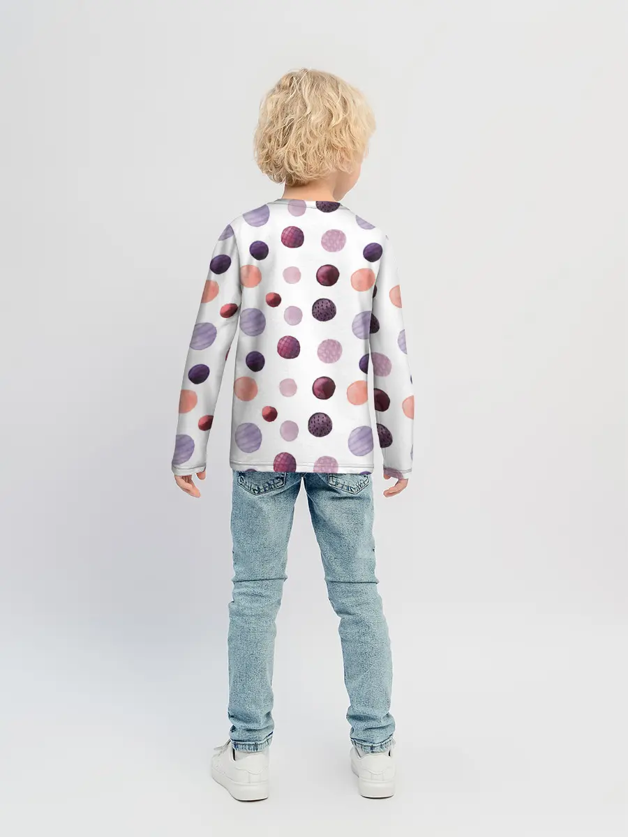 Детский лонгслив / Акварельные сиреневые круги