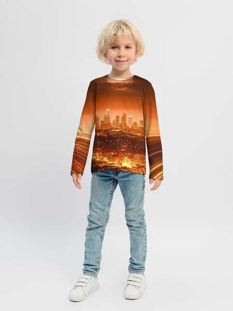 Детский лонгслив / Закат в Нью Йорке