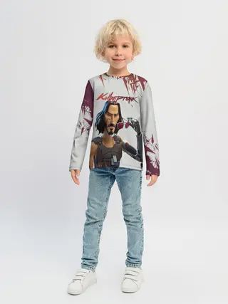 Детский лонгслив / КИАНУ РИВЗ | КИБЕРПАНК