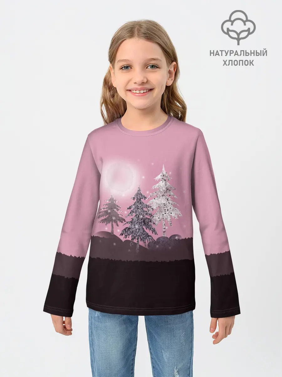 Детский лонгслив / Розовое сияние