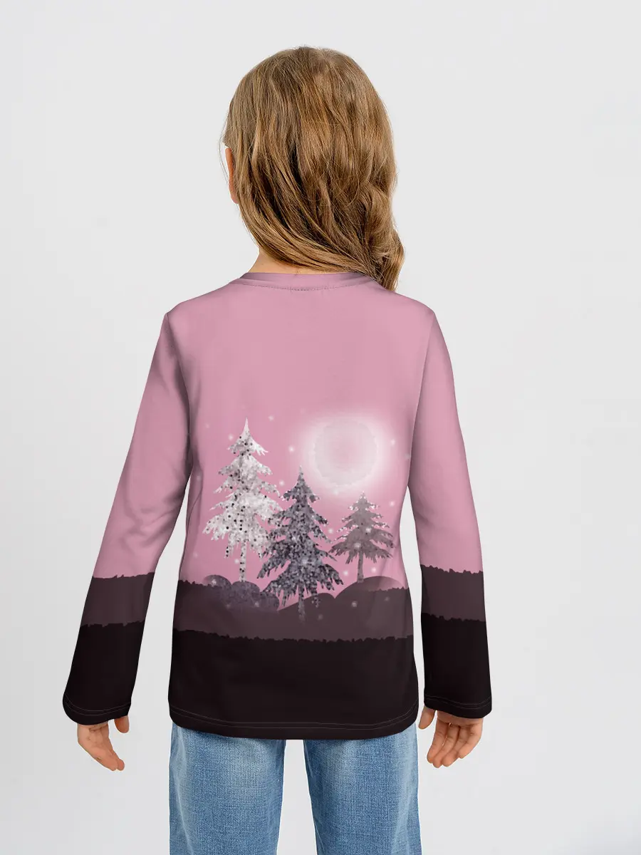 Детский лонгслив / Розовое сияние