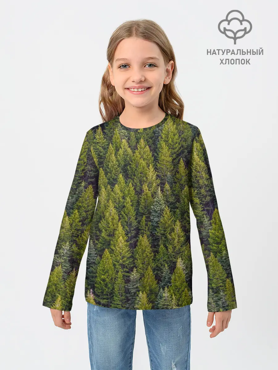 Детский лонгслив / лес вечный