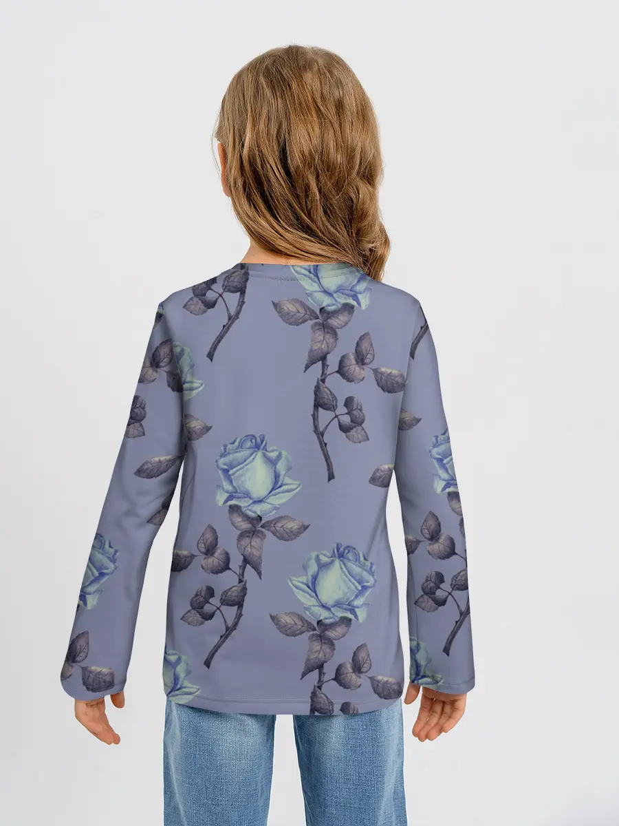 Детский лонгслив / Голубые розы