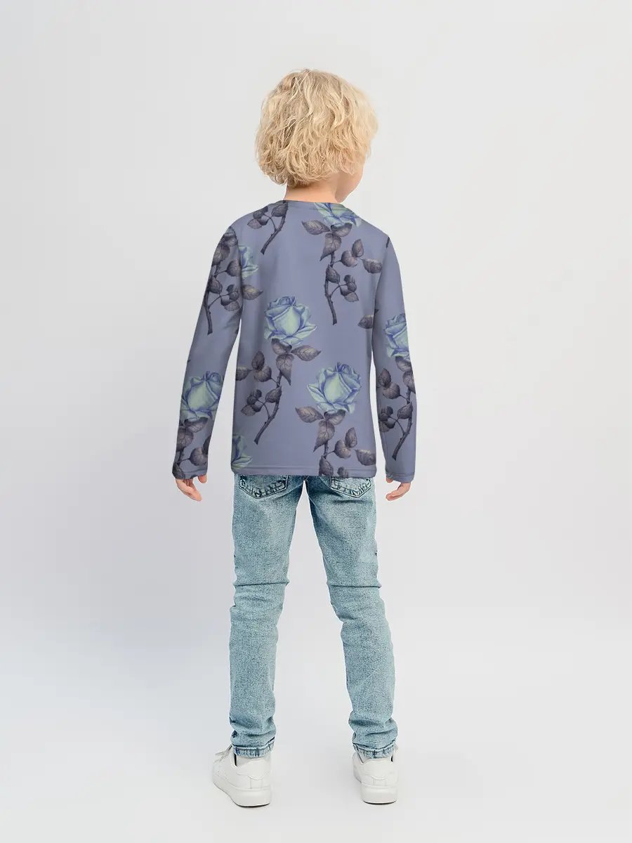 Детский лонгслив / Голубые розы