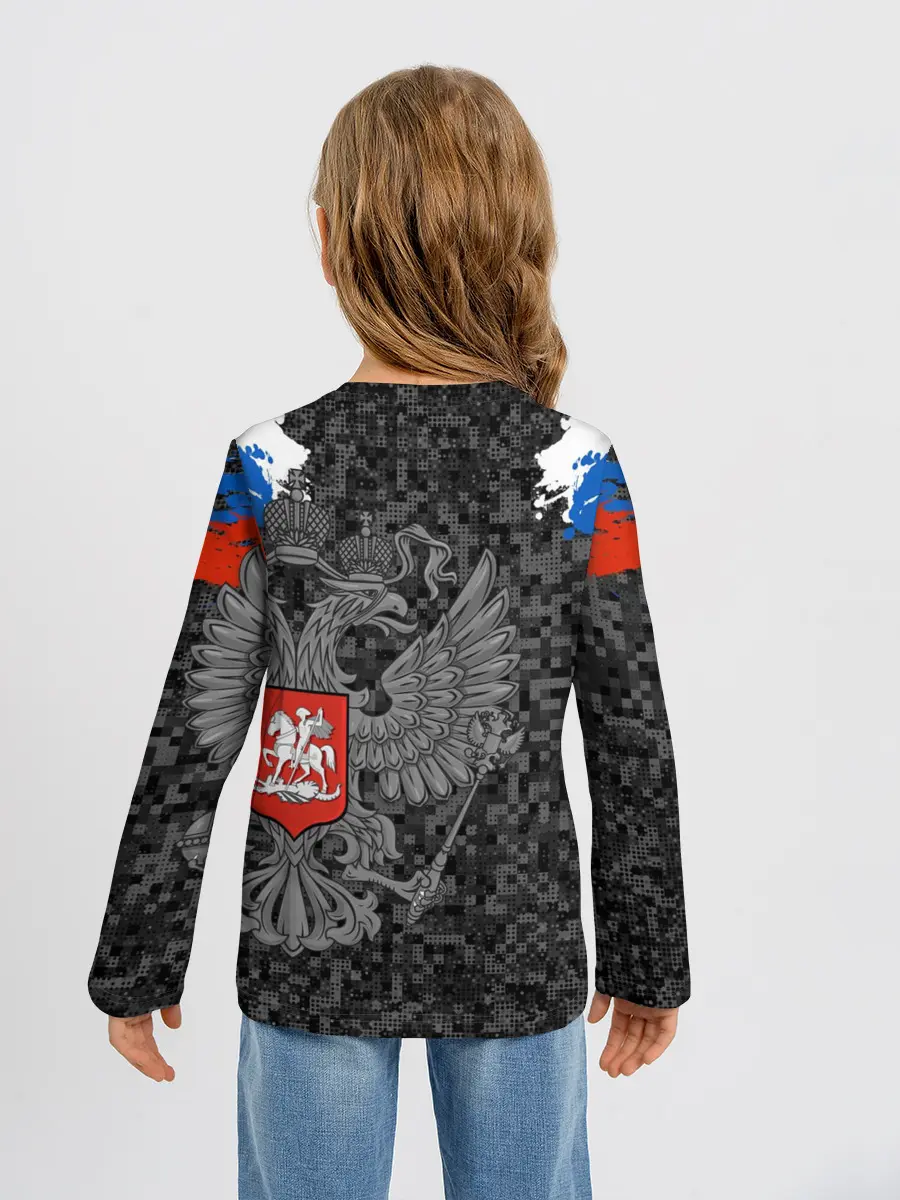 Детский лонгслив / Двуглавый орел. Камуфляж