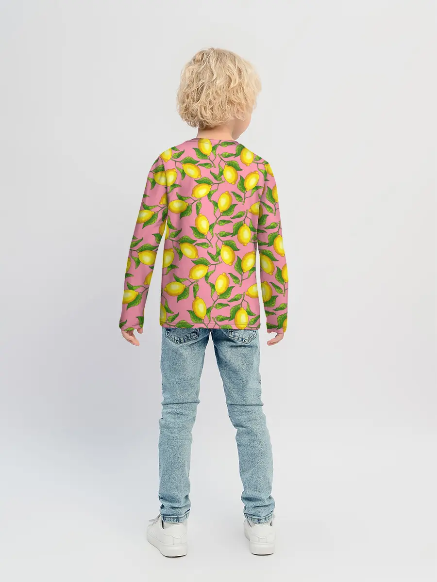 Детский лонгслив / Лимоны паттерн