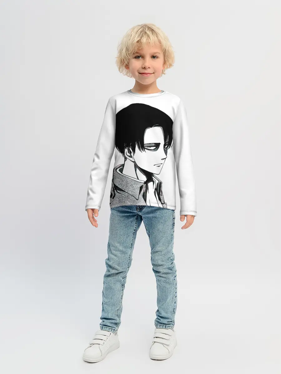 Детский лонгслив / Леви просто смотрит на тебя