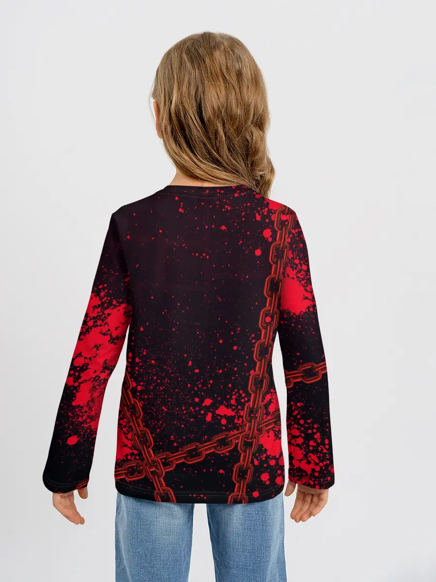 Детский лонгслив / Geometry Dash