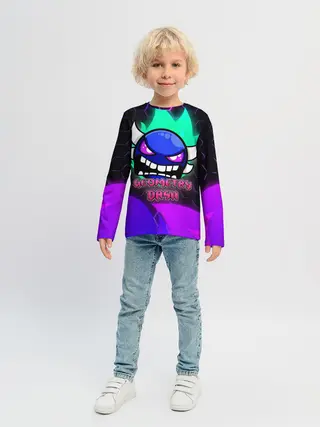 Детский лонгслив / Geometry Dash