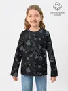 Детский лонгслив / Темный серый узор мемфис