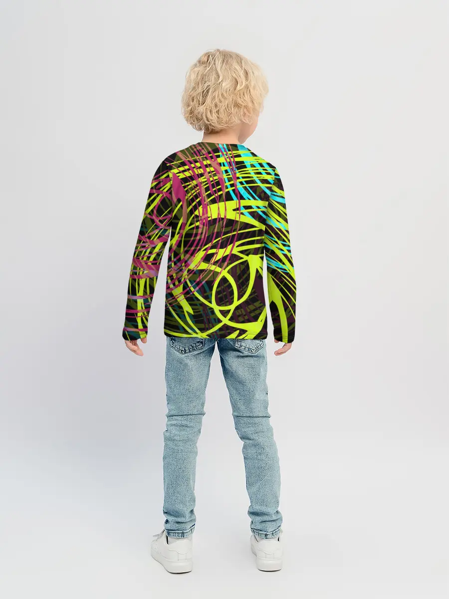 Детский лонгслив / Разноцветные спирали