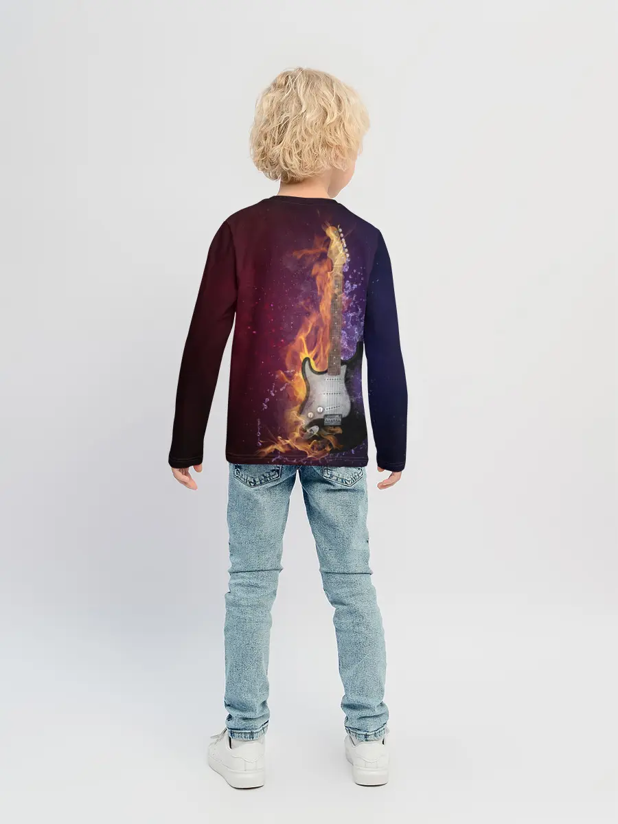Детский лонгслив / Гитара - Огонь и вода