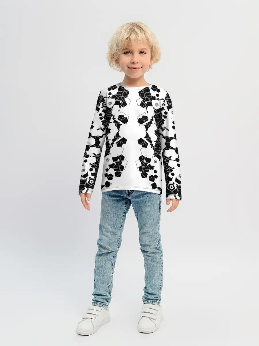 Детский лонгслив / пятиугольники абстракция