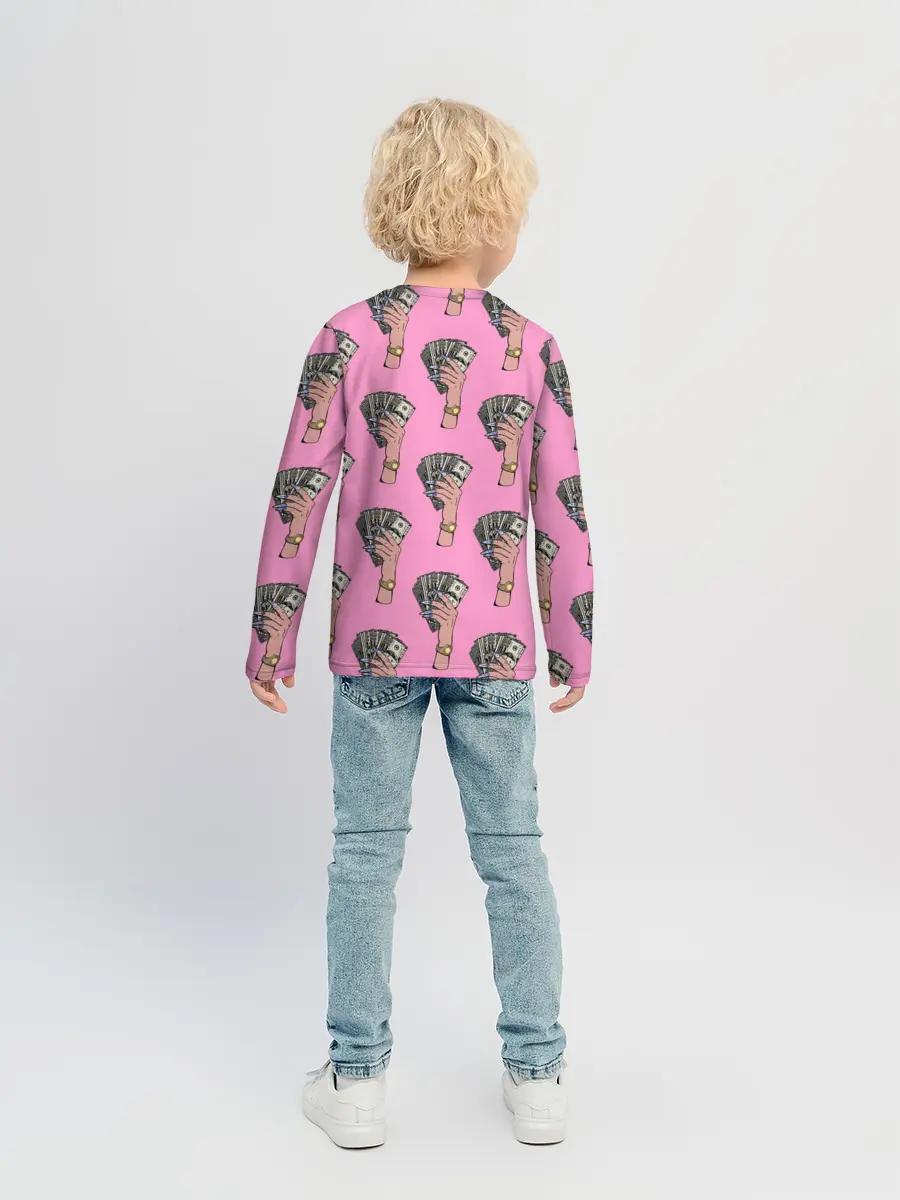 Детский лонгслив / Деньги в женских руках паттерн