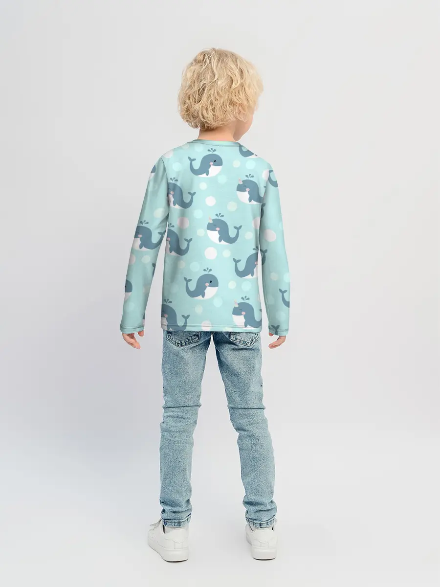 Детский лонгслив / Единорогие киты