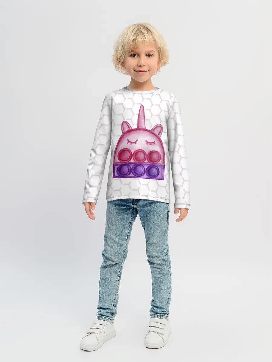 Детский лонгслив / POP IT ЕДИНОРОГ | ПОП ИТ