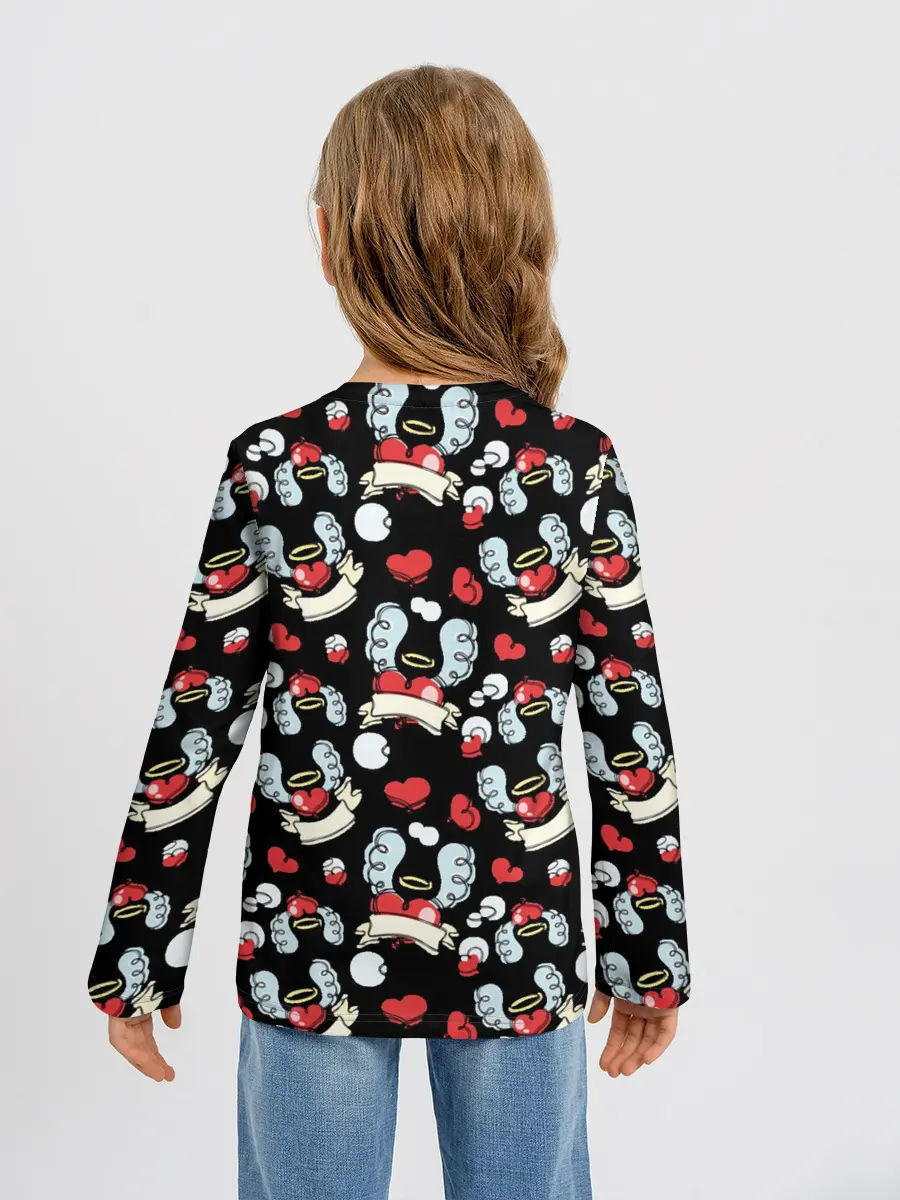 Детский лонгслив / Сердца с крыльями