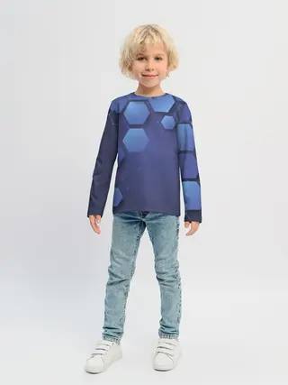 Детский лонгслив / Шестиугольники