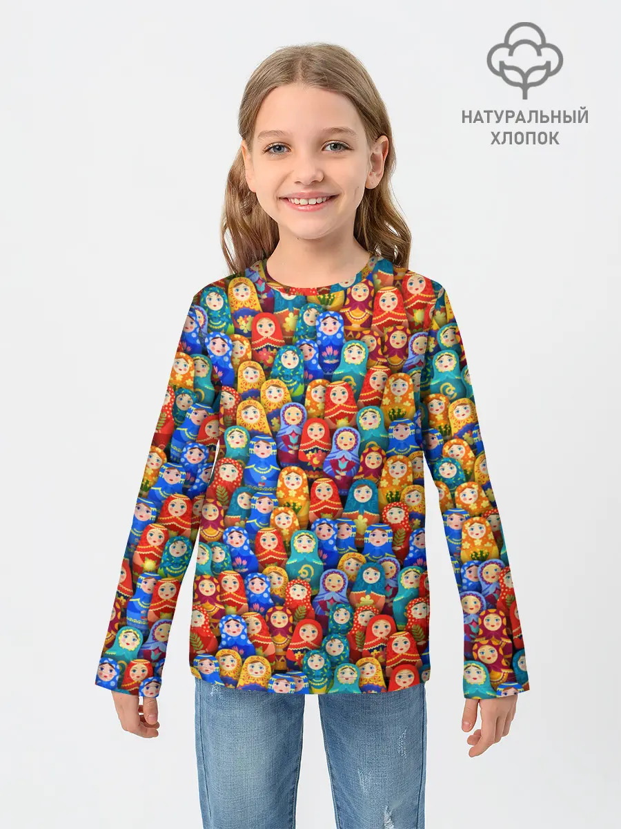Детский лонгслив / Матрёшки