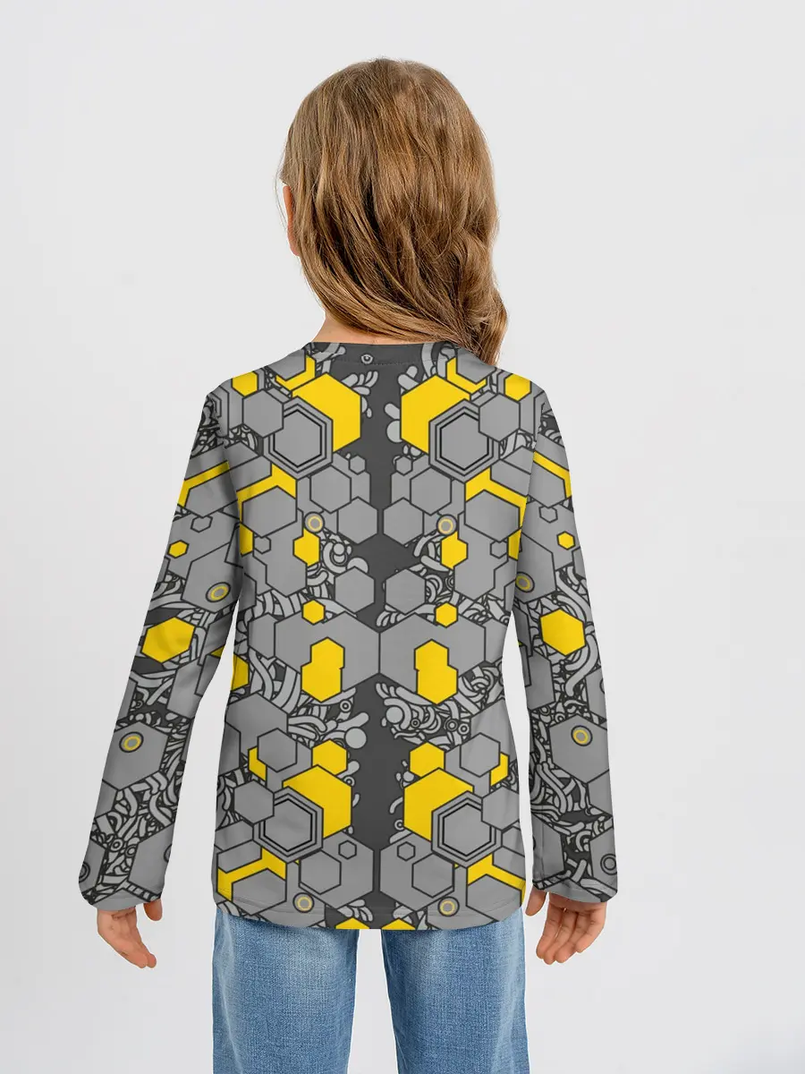 Детский лонгслив / абстракция киберпанк