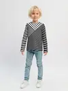 Детский лонгслив / Полосатый комбинированный узор