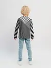 Детский лонгслив / Полосатый комбинированный узор