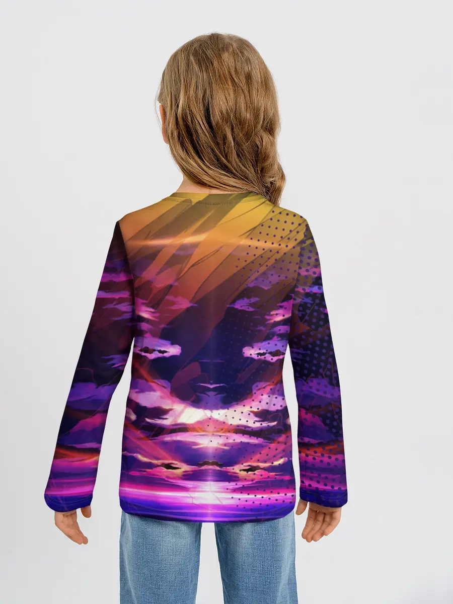 Детский лонгслив / Закат. Облака