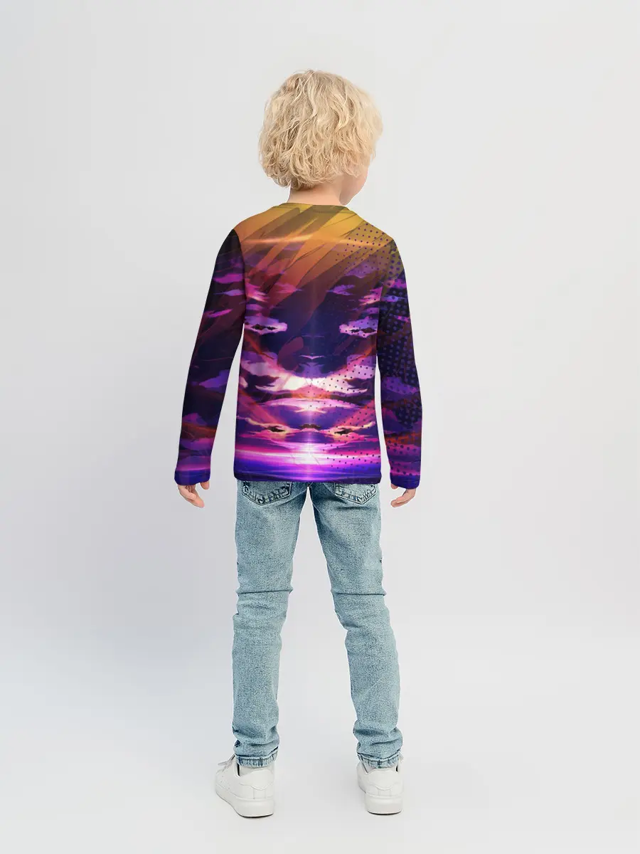 Детский лонгслив / Закат. Облака