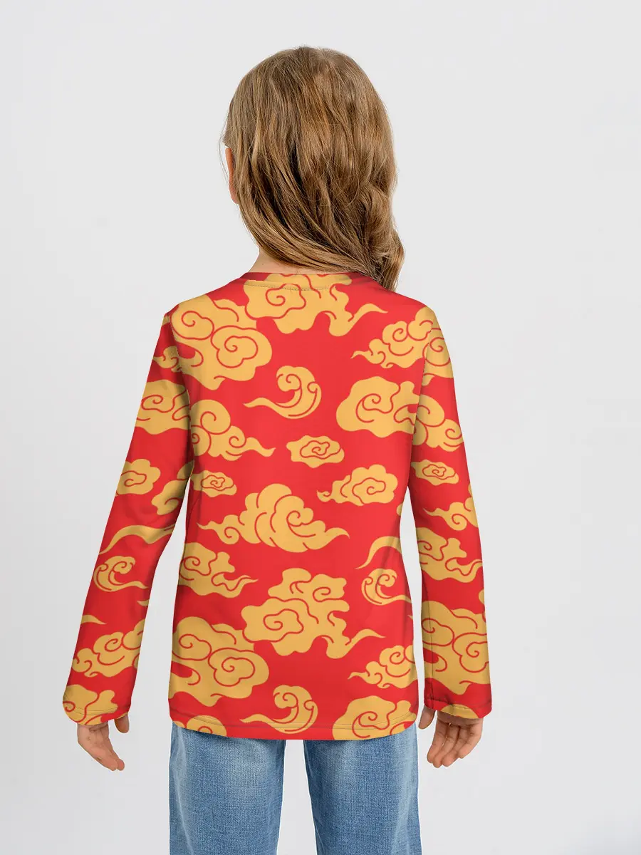 Детский лонгслив / Западный узор облаков