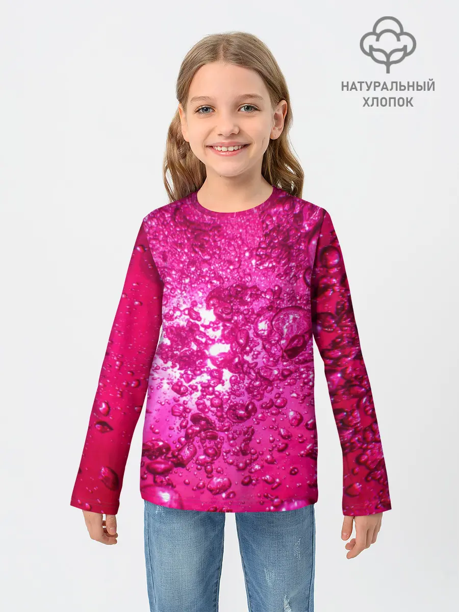 Детский лонгслив / Розовые Пузырьки