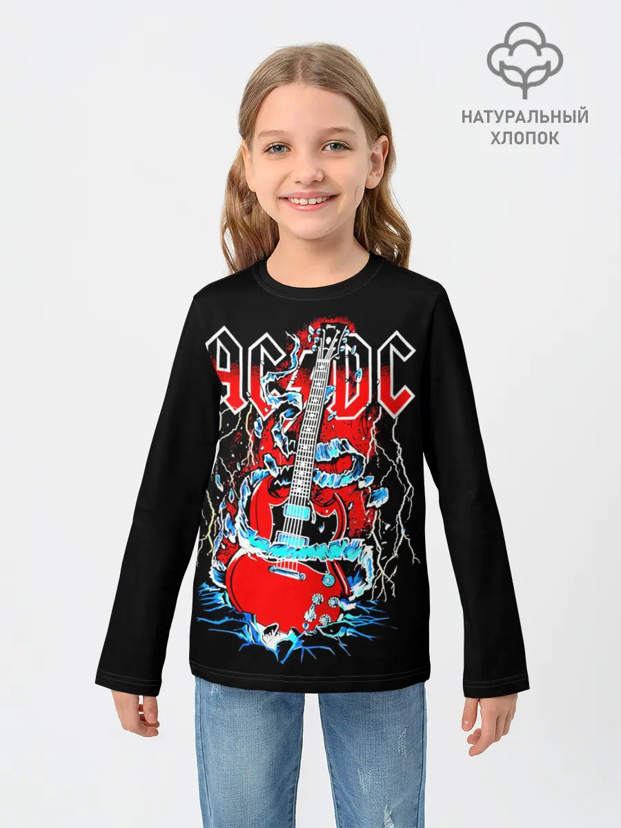 Детский лонгслив / AC/DC гитара
