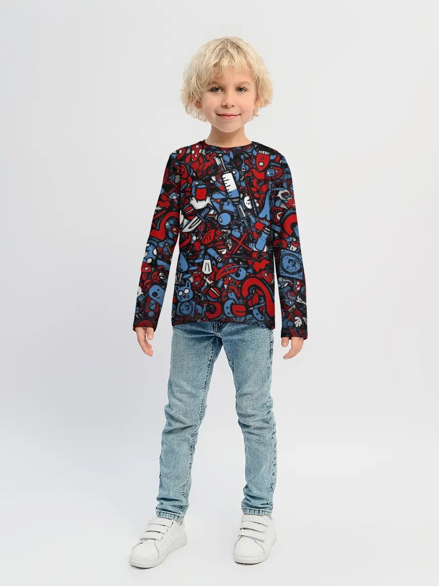 Детский лонгслив / RedBlue stikers