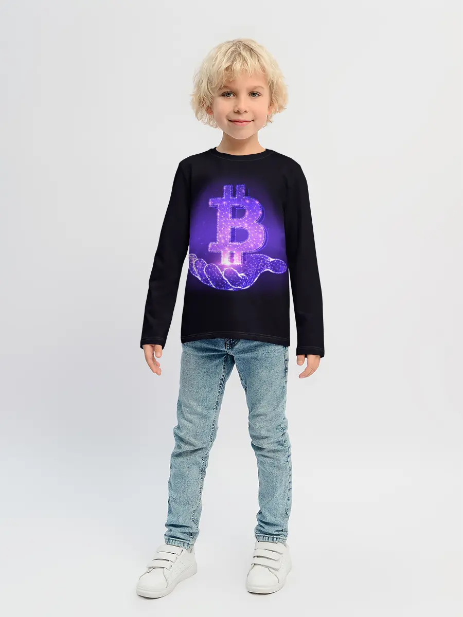 Детский лонгслив / BITCOIN IN HAND | БИТКОИН