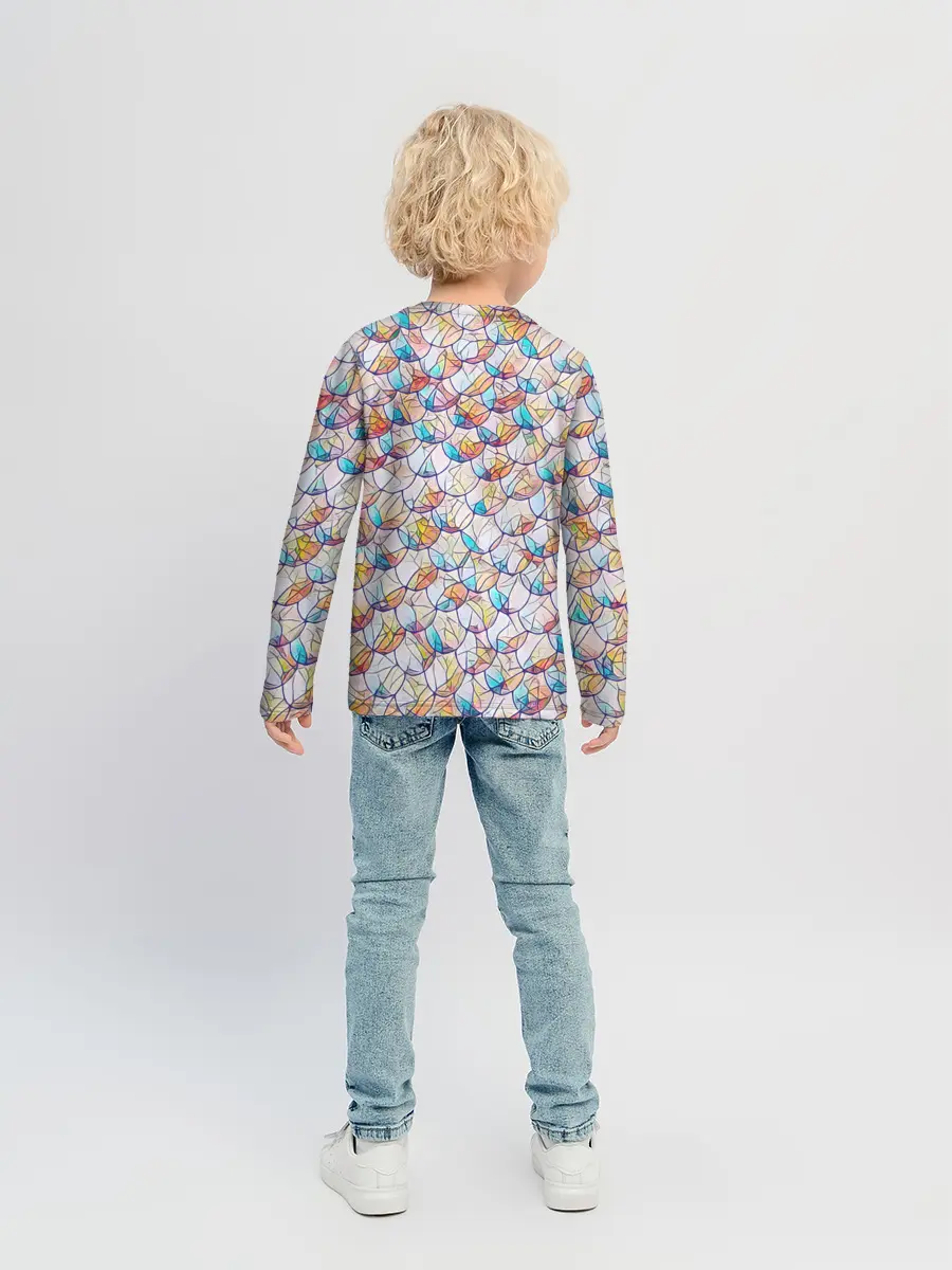 Детский лонгслив / Разноцветная чешуя