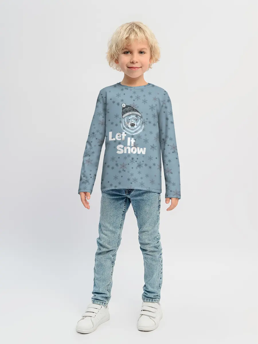 Детский лонгслив / Зима снежинки