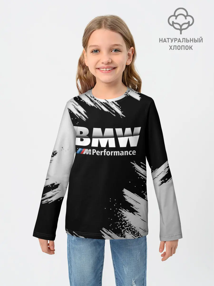 Детский лонгслив / БМВ РАЗРЕЗАННОЕ ЛОГО