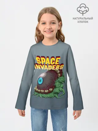 Детский лонгслив / Boss | Space Invaders | Old game