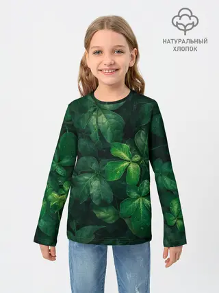 Детский лонгслив / Тропическая листва | Тропики