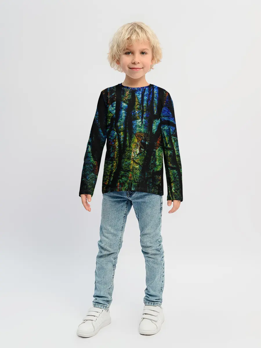 Детский лонгслив / Разноцветная гора