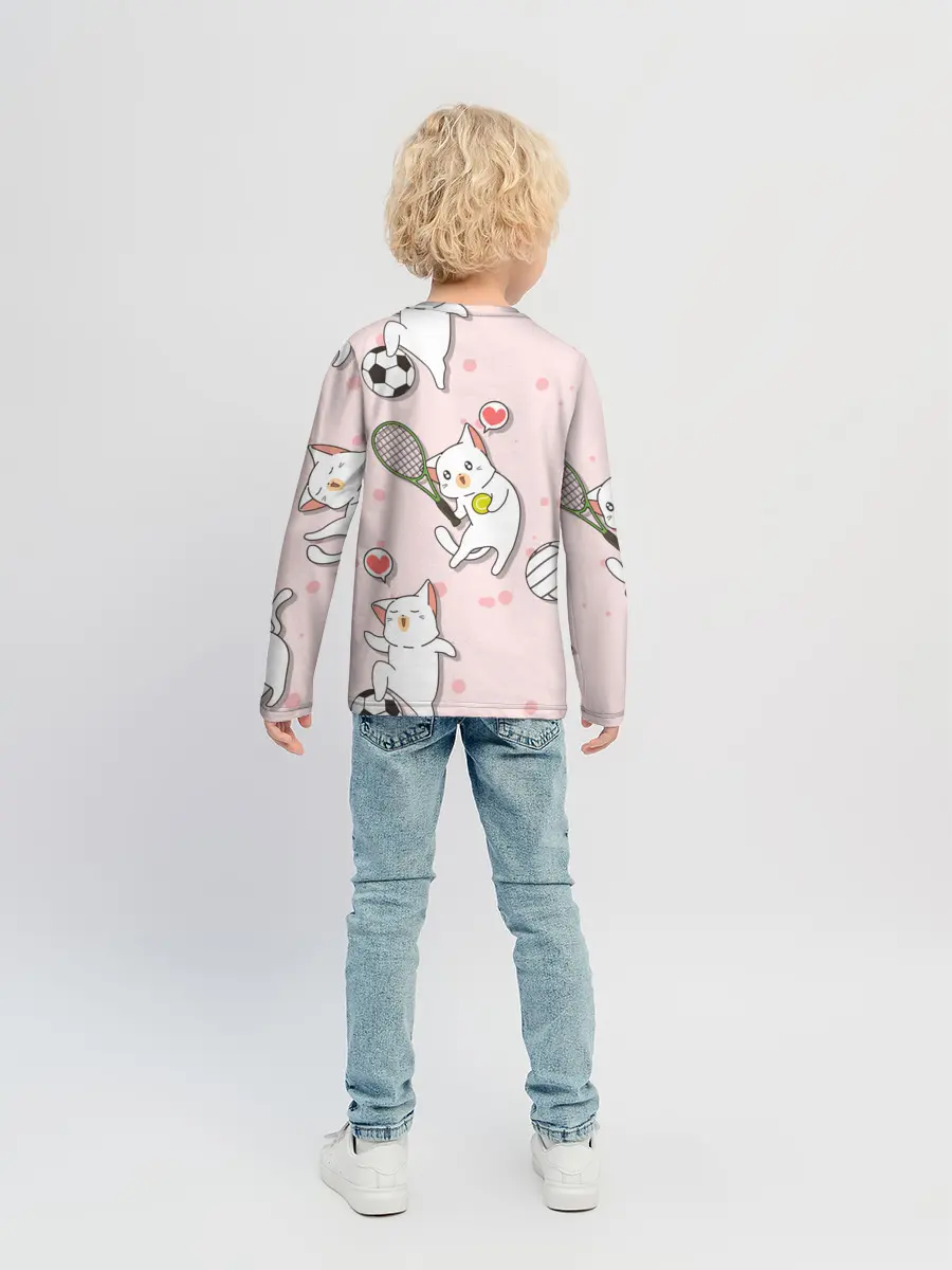 Детский лонгслив / Спортивные котики | Мяу спорт