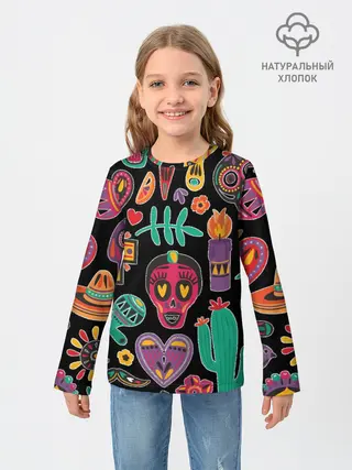 Детский лонгслив / Весёлый и бодрый Хэллоуин