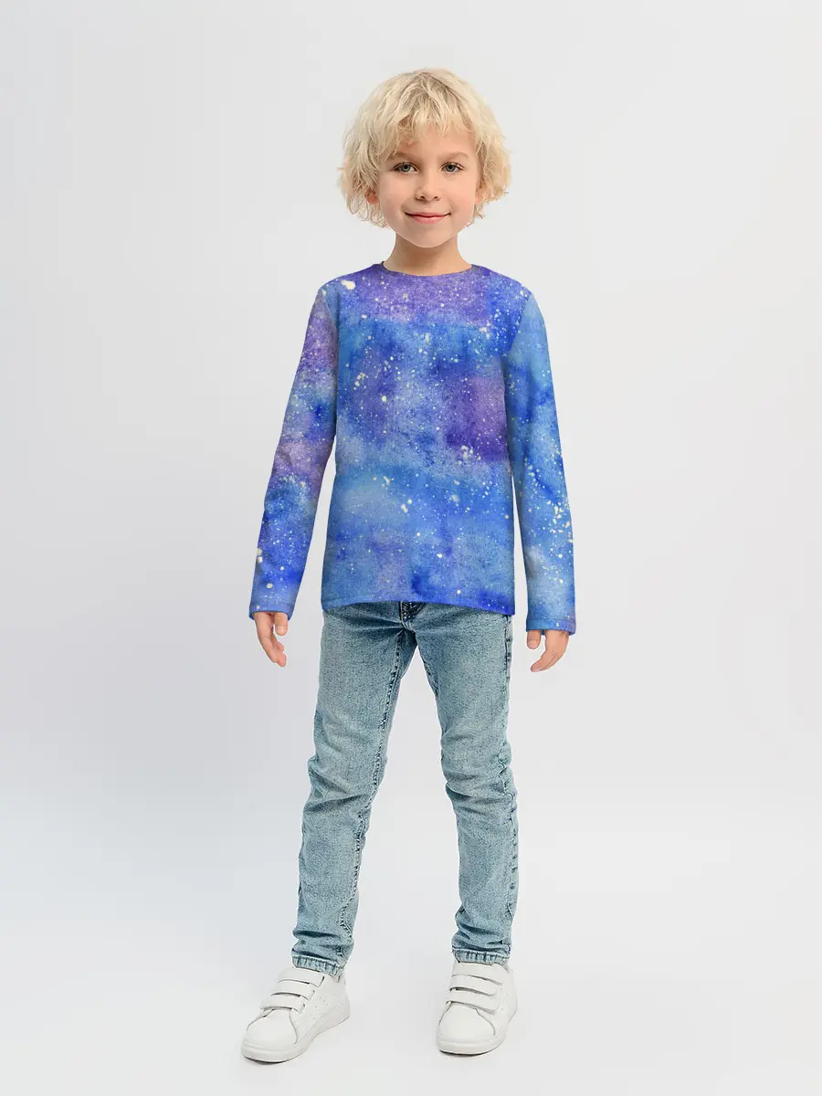 Детский лонгслив / Акварельные разводы и брызги красок