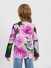 Детский лонгслив / Цветы Розовые Розы красками