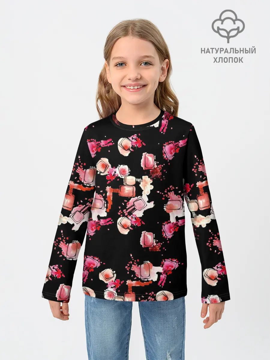 Детский лонгслив / беспорядочный лак